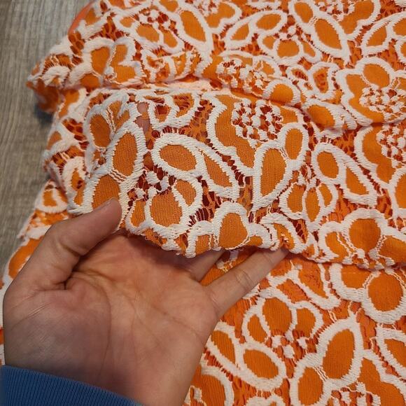 Rue21 lace orange and white floral all over tube top belt not included size M - Picture 2 of 8